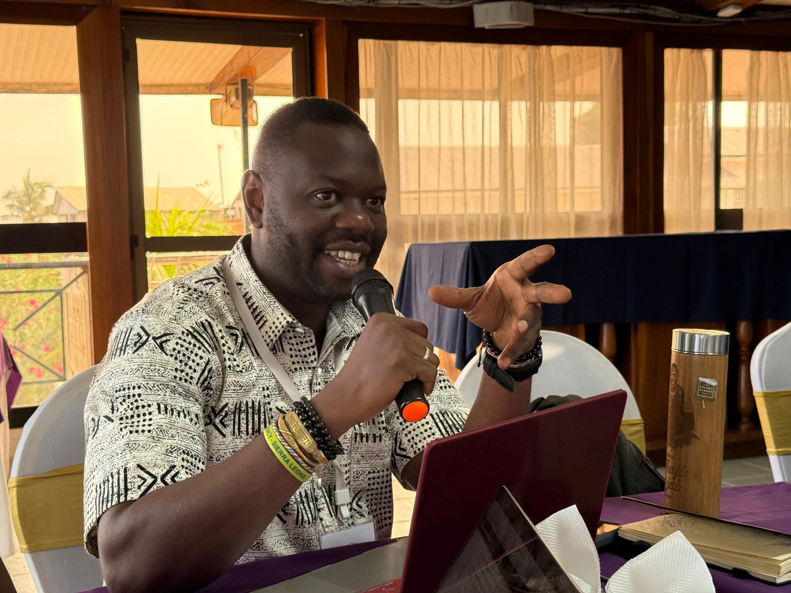 Prof. Njai contributes during EBOPEP outbreak-preparedness training.