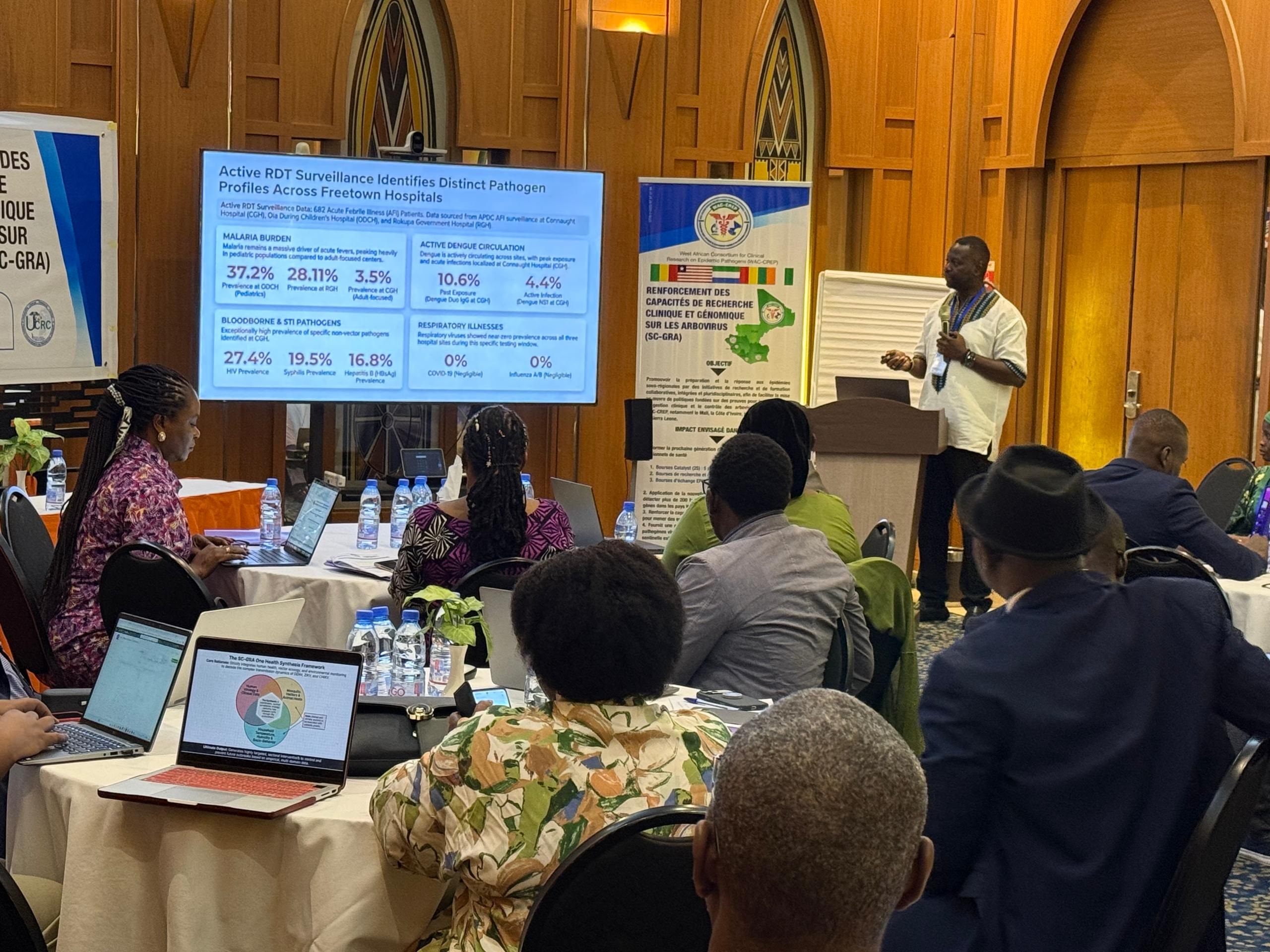 Dr. Njai presenting at the SC-GRA launch in Bamako